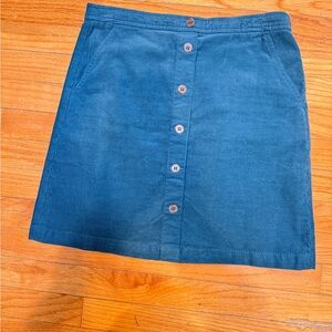 J. Crew Teal/ green Button-Front A-Line Skirt